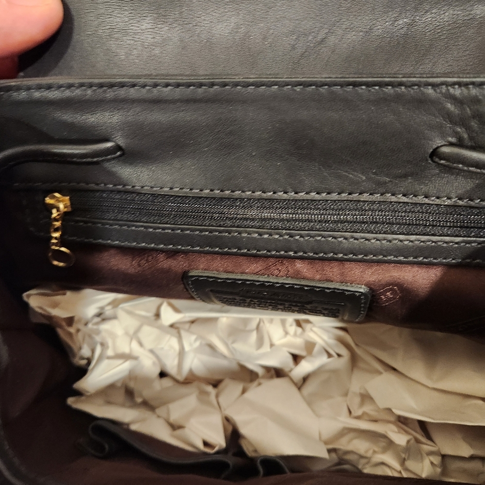 Coach Black Leather Backpack with Gold Accents - Picture 3 of 7